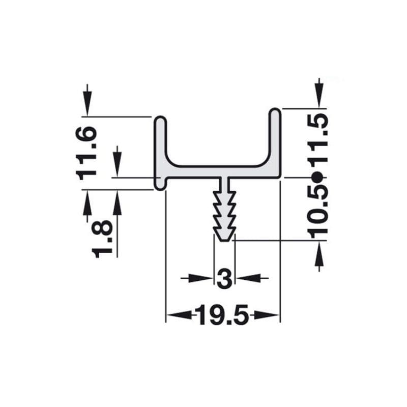 Tay nắm tủ dạng thanh nhôm Hafele 126.20.905 (mạ màu bạc)